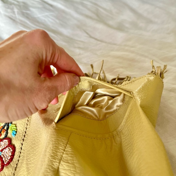 Double D Ranch leather jacket. Beadwork & fringe. Western style couture. - Picture 11 of 13